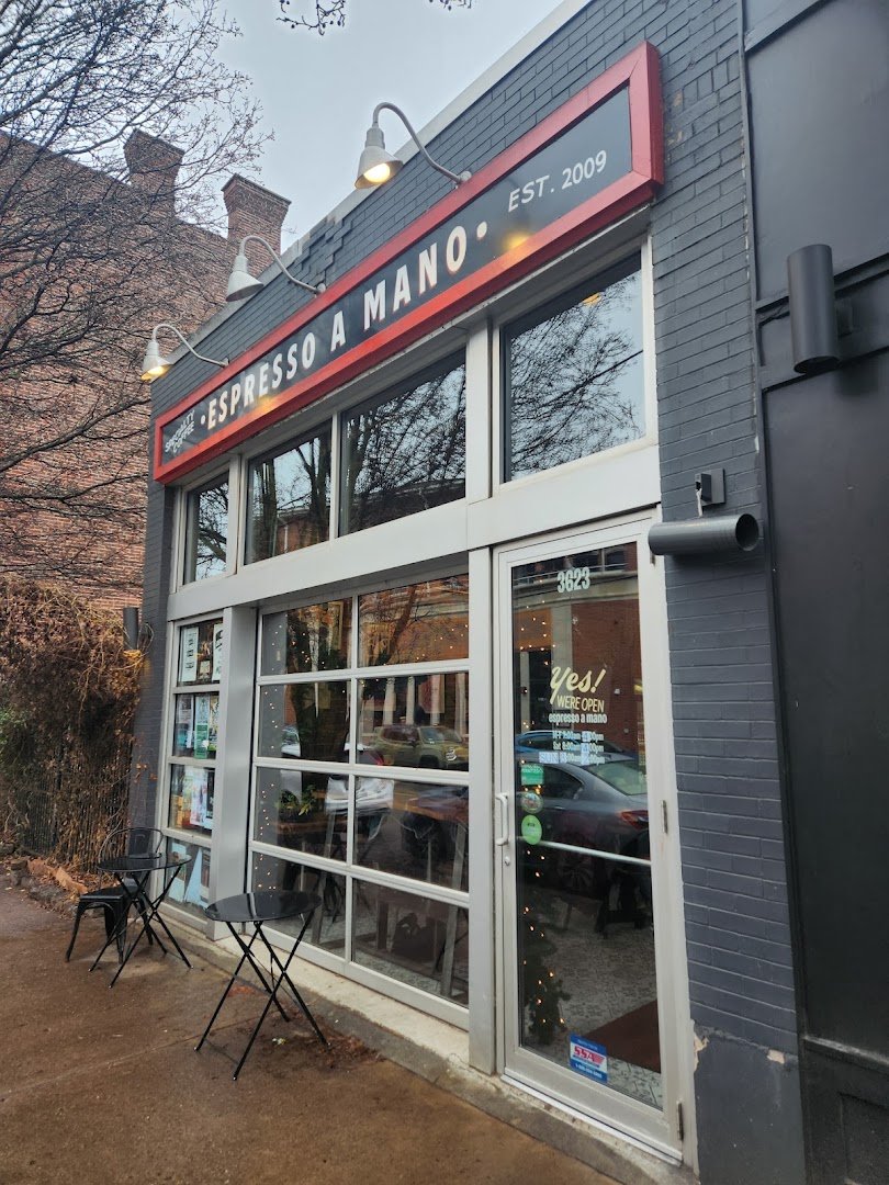 Storefront of Espresso A Mano, specialty coffee shop in Pittsburgh