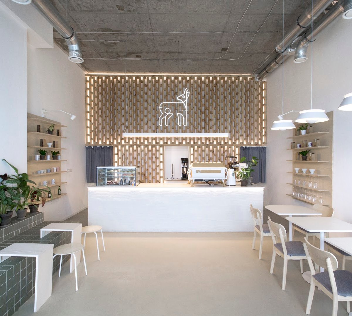 Interior of TYPIKA, specialty coffee shop in Warsaw