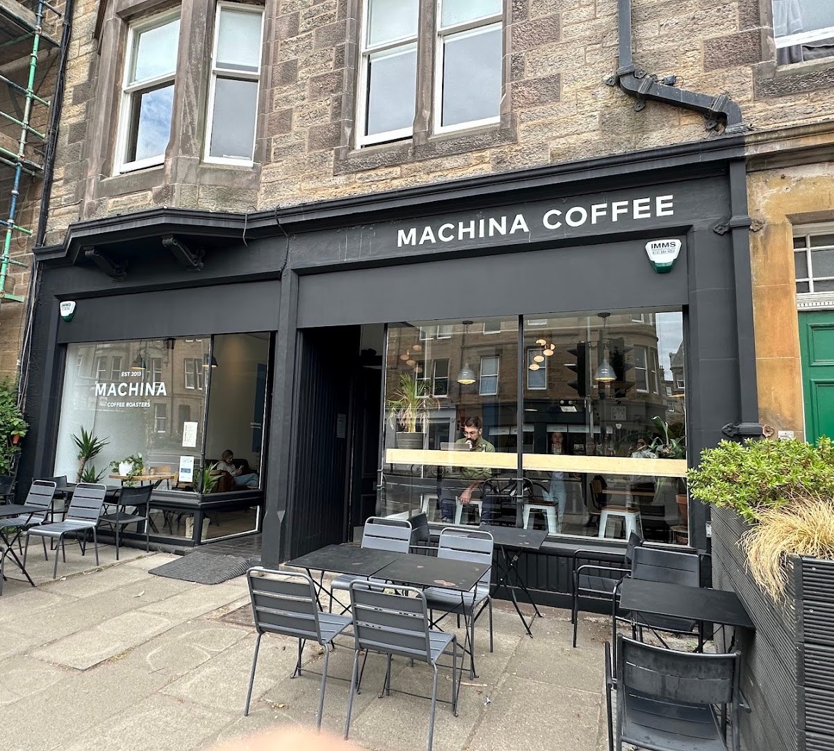 Storefront of Machina Coffee - Marchmont Cafe, specialty coffee shop in Edinburgh
