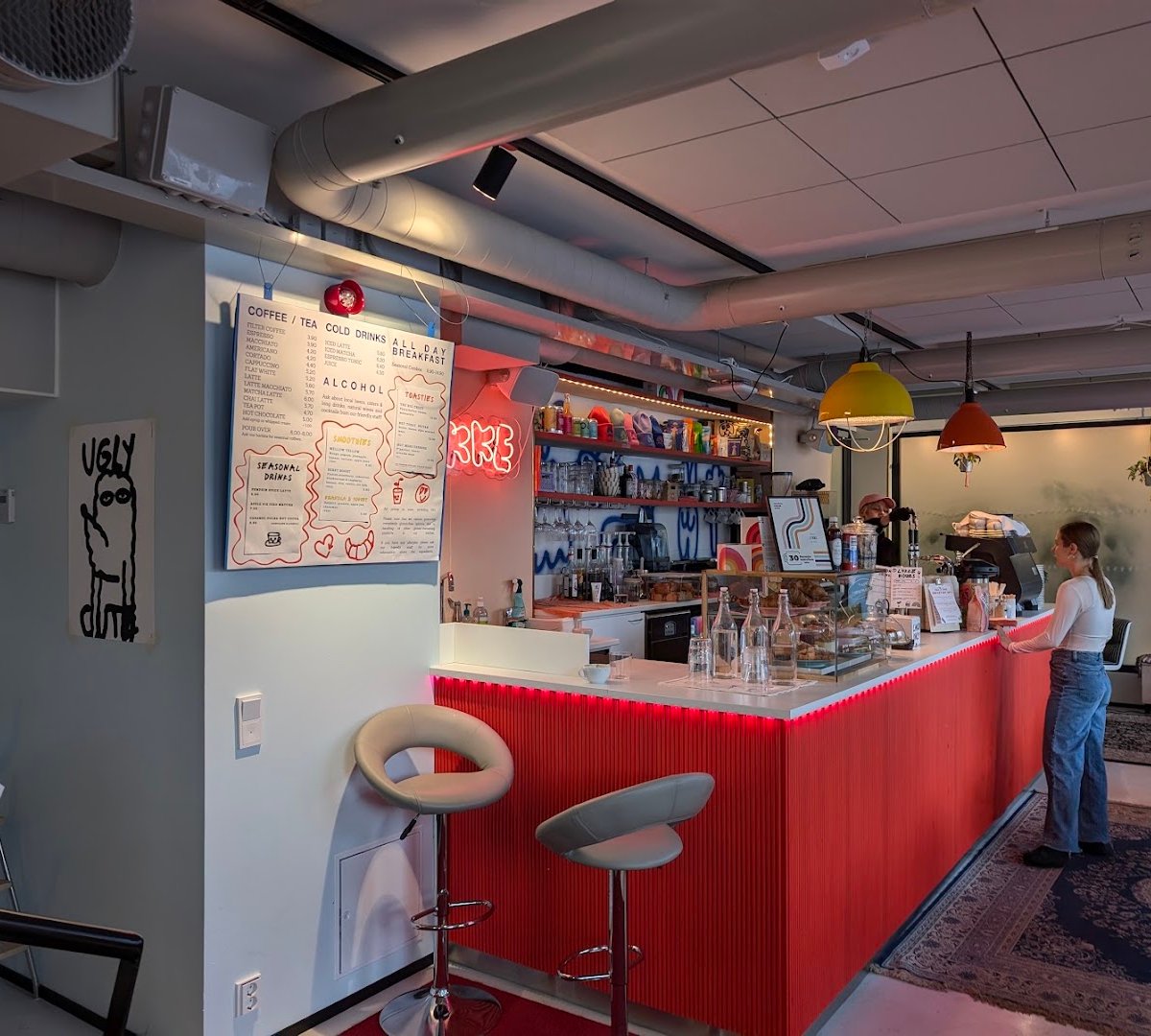 Interior of Lykke Helsinki, specialty coffee shop in Helsinki