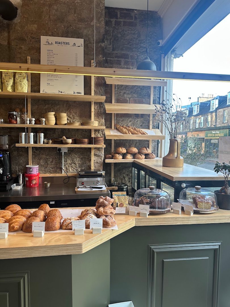 Interior of Roasters - Artisan Cafe, specialty coffee shop in Edinburgh