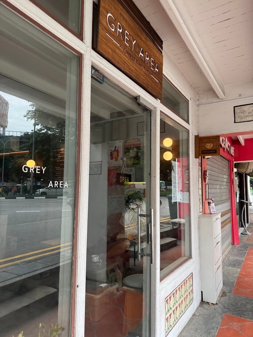 Storefront of Grey Area Coffee Roasters, specialty coffee shop in Singapore