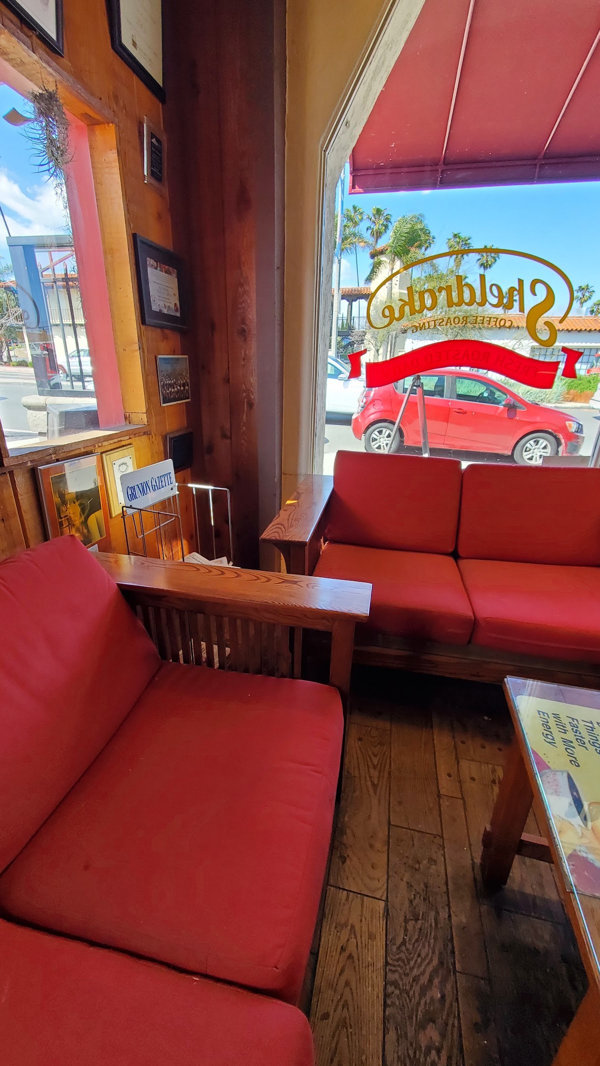 Interior of Sheldrake Coffee Roasting, specialty coffee shop in Los Angeles