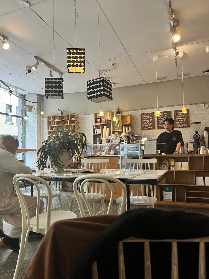 Interior of Andante Coffee, specialty coffee shop in Helsinki