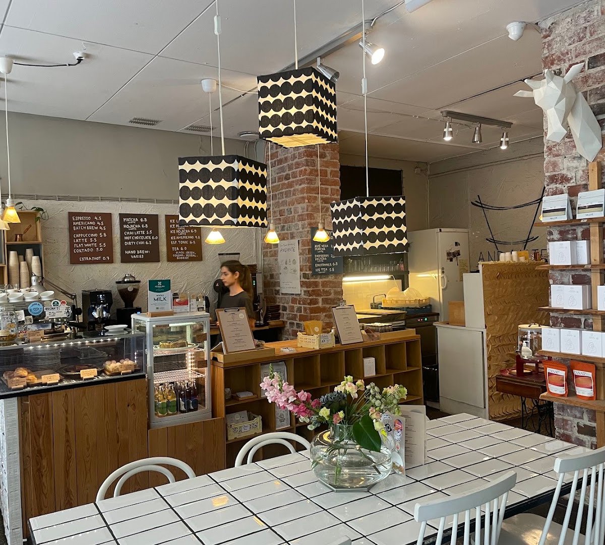 Interior of Andante Coffee, specialty coffee shop in Helsinki