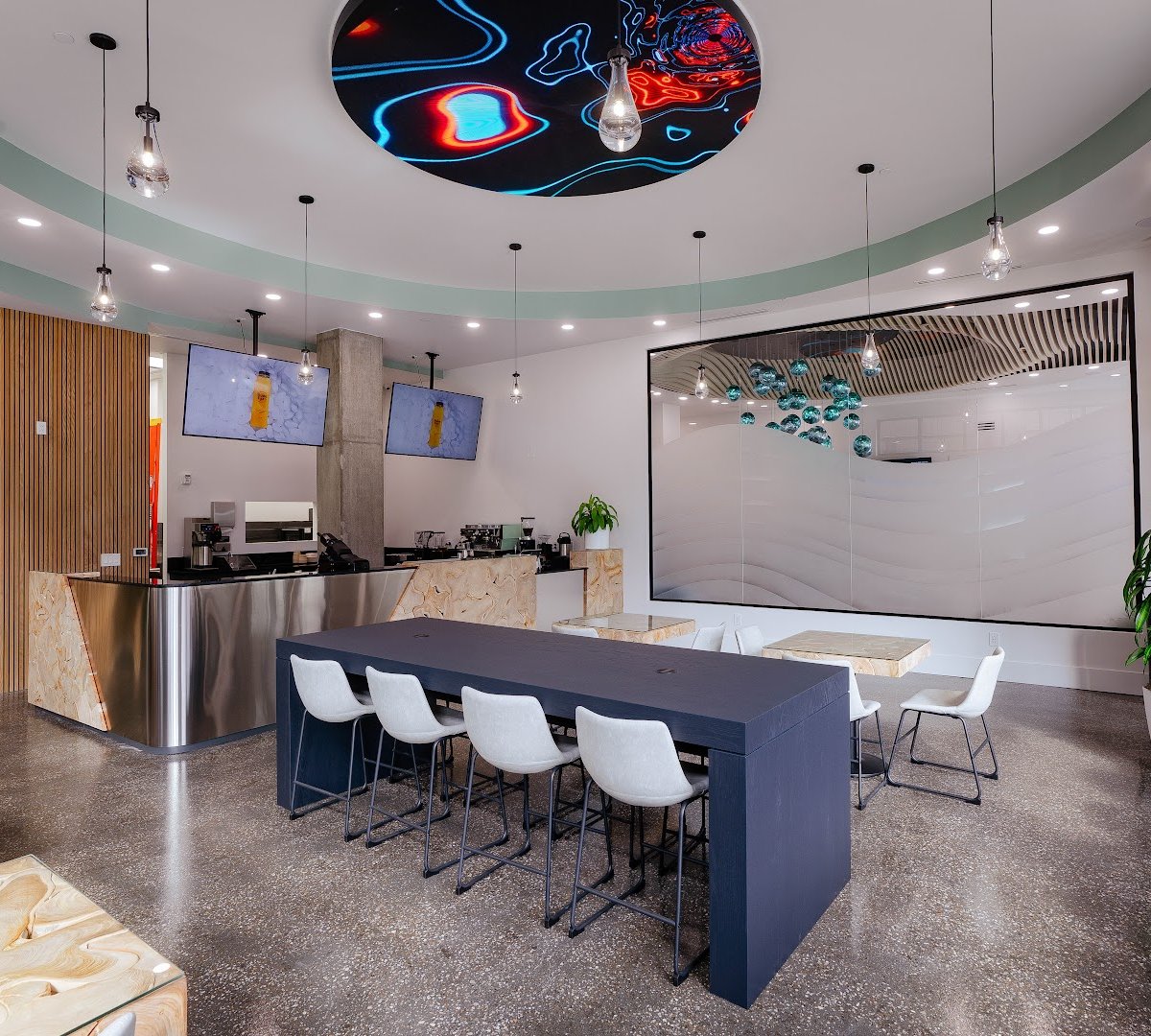 Interior of PureFyx Health Bar, Coffee Shop & Juicery, specialty coffee shop in Cleveland