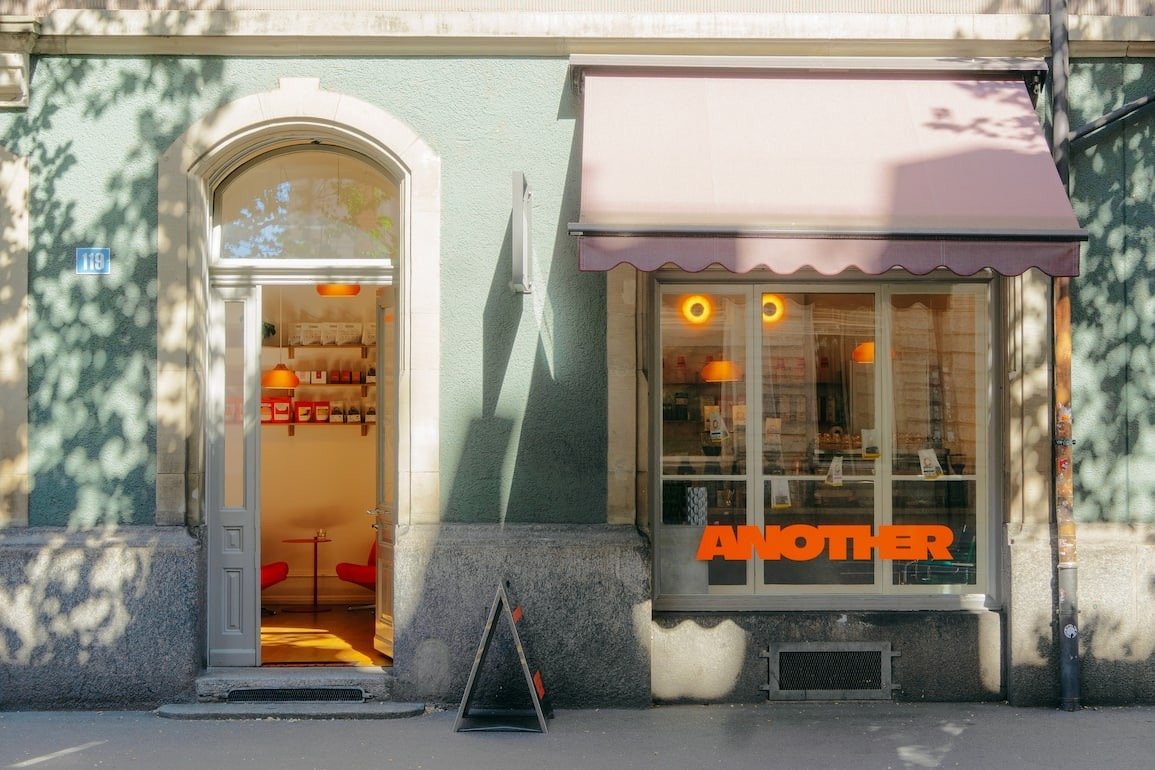 Storefront of ANOTHER Cafe & Concept Store, specialty coffee shop in Zurich