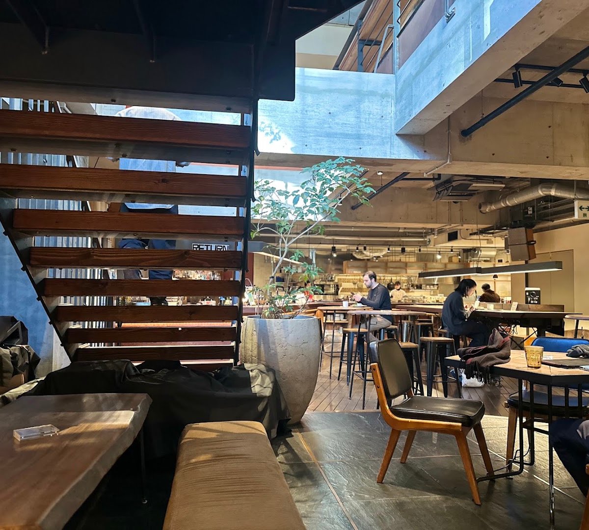 Interior of Berth Coffee, specialty coffee shop in Tokyo