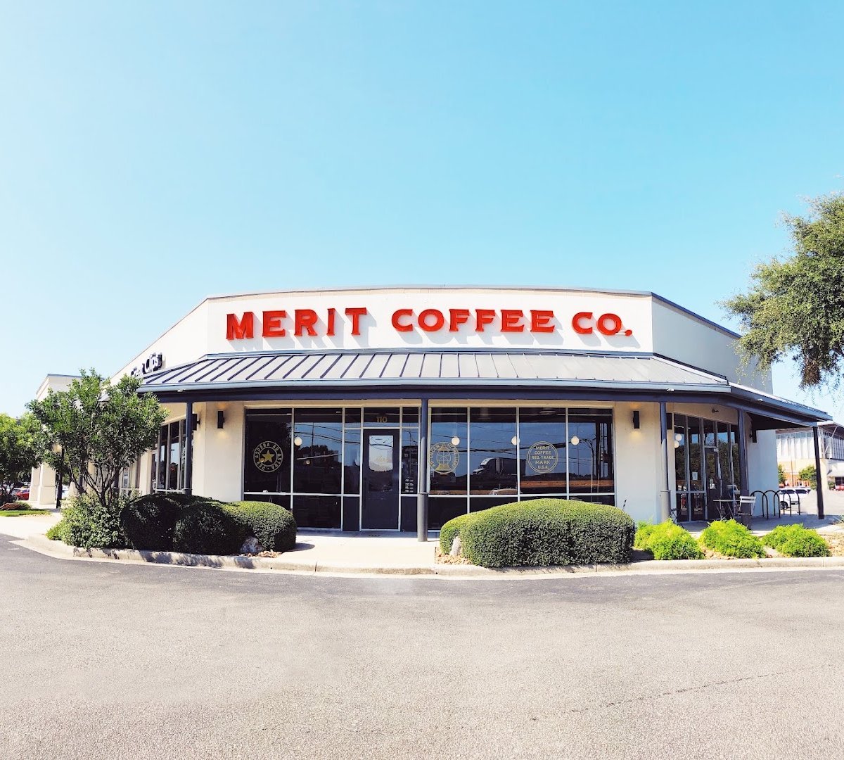 Storefront of Merit Coffee, specialty coffee shop in San Antonio