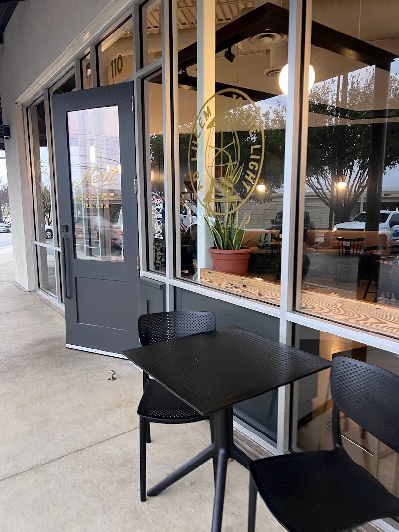Storefront of Merit Coffee, specialty coffee shop in San Antonio