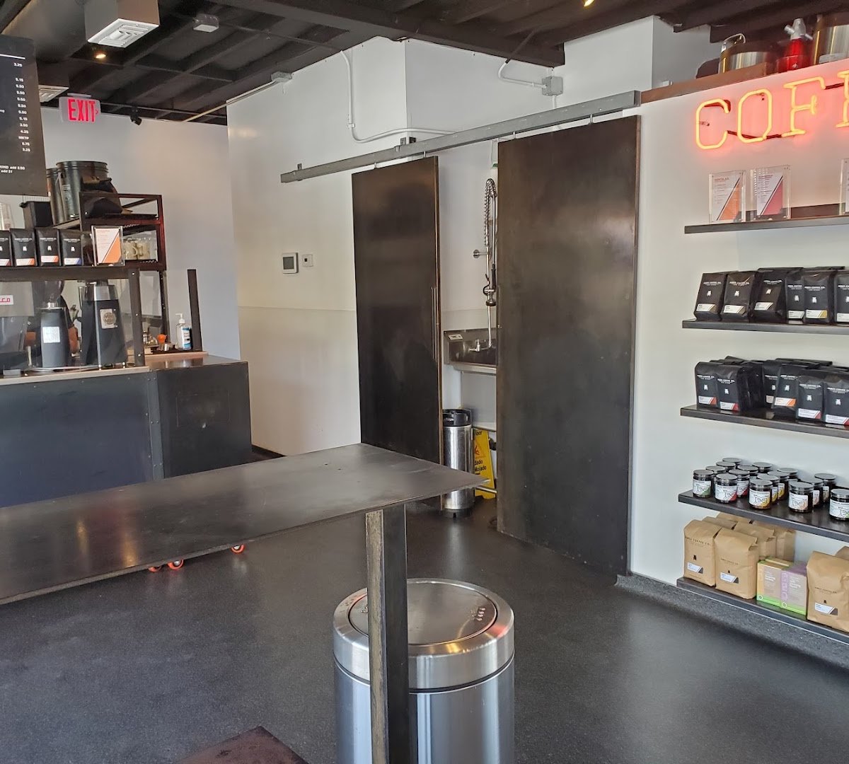 Interior of James Coffee Co., specialty coffee shop in San Diego