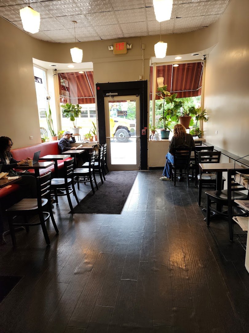 Interior of Gimme! Coffee - Cayuga St., specialty coffee shop in Ithaca