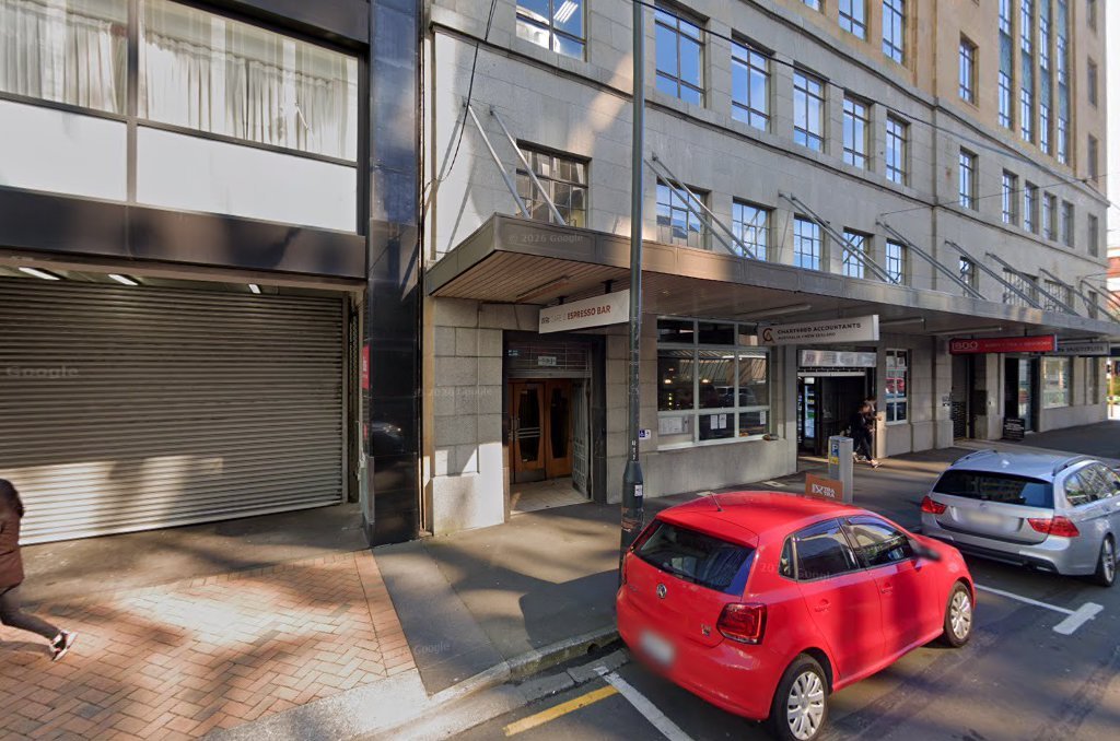 Storefront of Vivace Espresso Bar, specialty coffee shop in Wellington