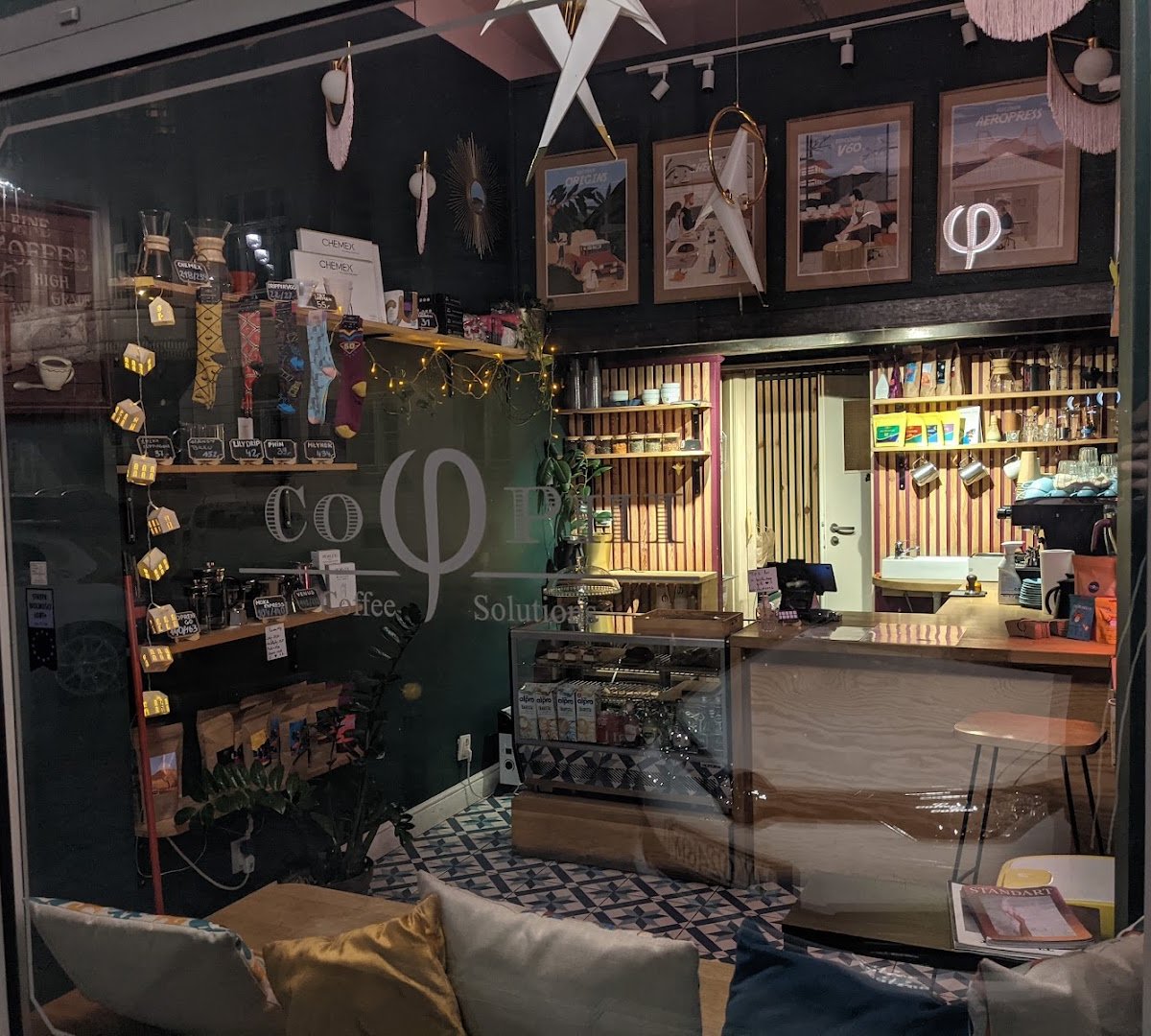 Interior of Cafe Central, specialty coffee shop in Warsaw