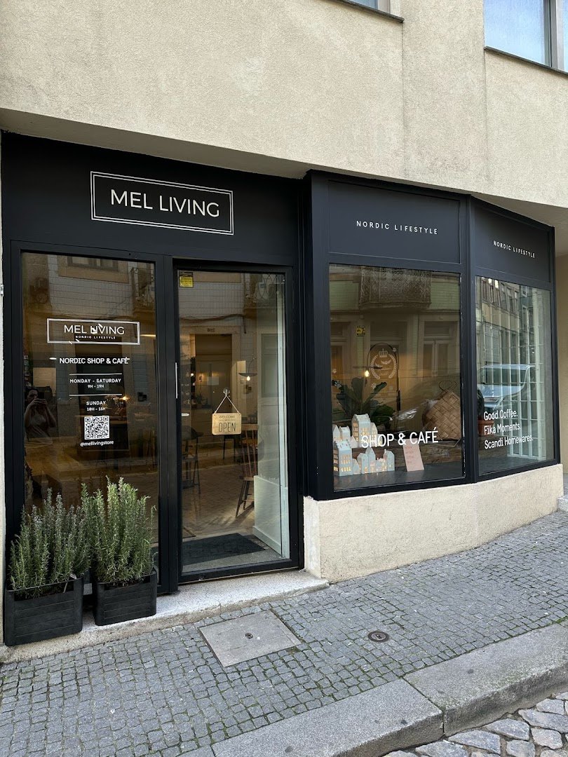 Storefront of Mel Living Nordic Shop & Café, specialty coffee shop in Porto