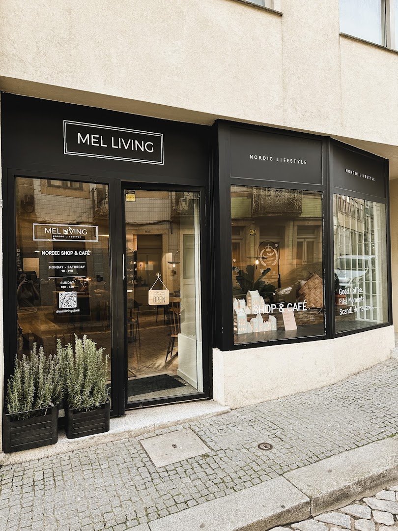 Storefront of Mel Living Nordic Shop & Café, specialty coffee shop in Porto