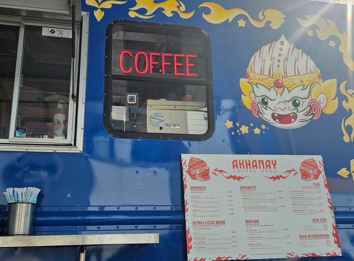 Storefront of Akhanay Coffee Roasters, specialty coffee shop in San Antonio