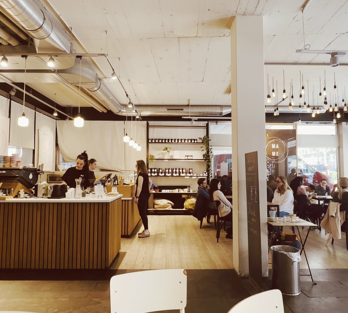 Interior of MAME Seefeld, specialty coffee shop in Zurich