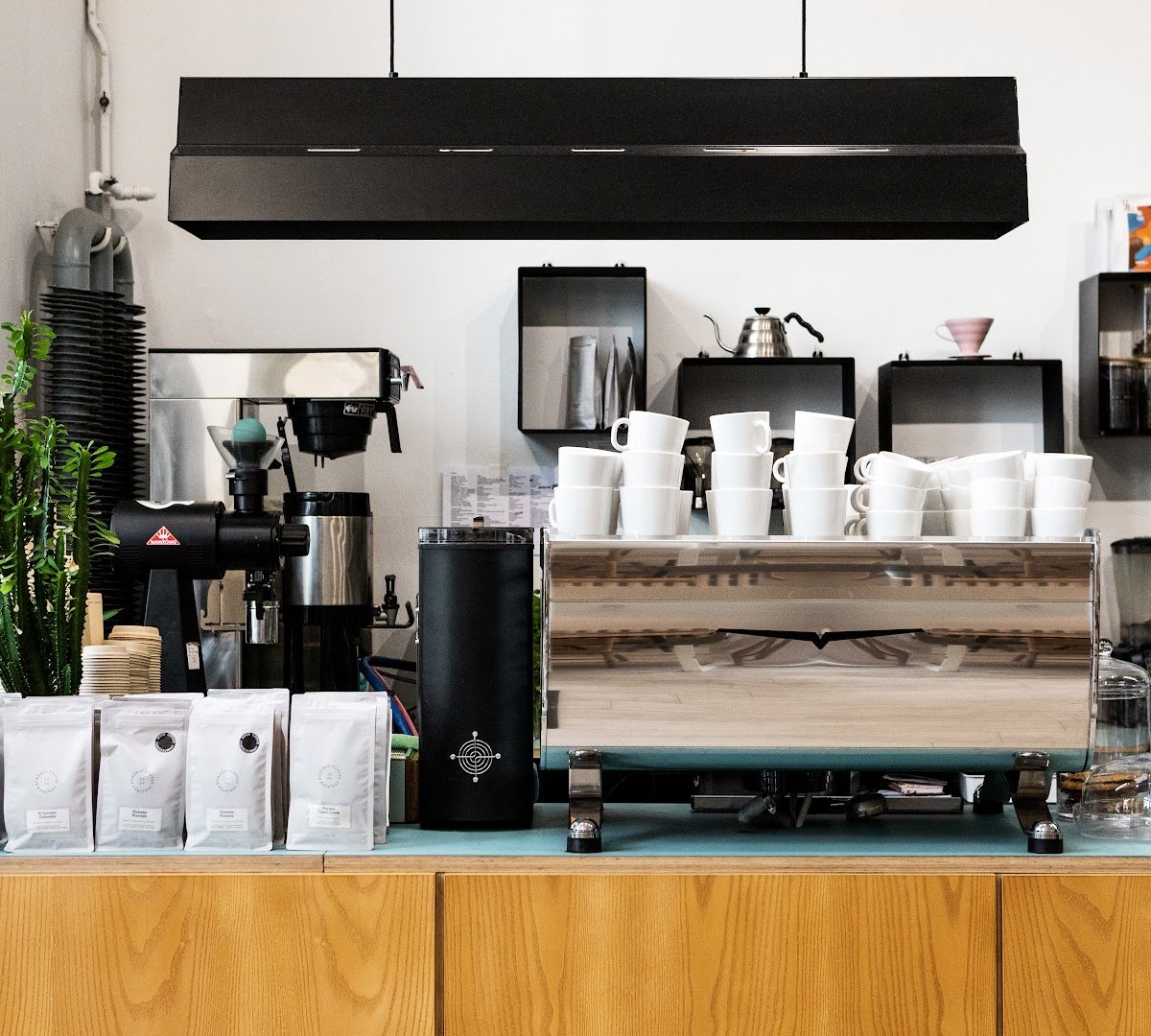 Interior of Kawiarnia Fawory, specialty coffee shop in Warsaw