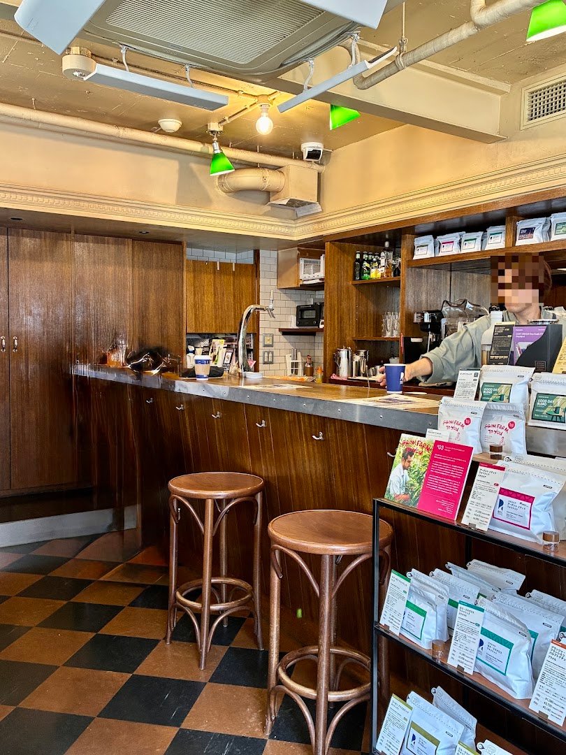 Interior of Rec Coffee Shibuya East, specialty coffee shop in Tokyo