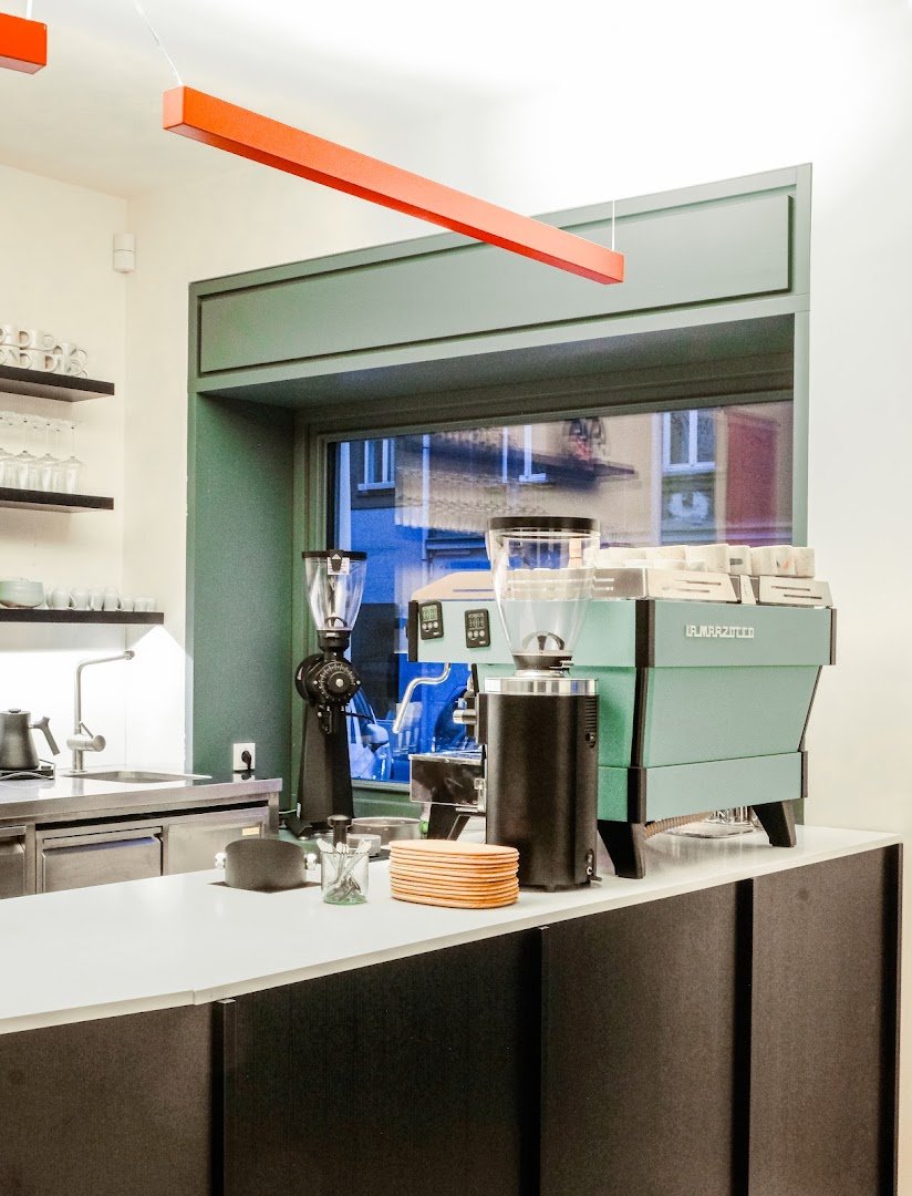 Interior of Sestava, specialty coffee shop in Prague