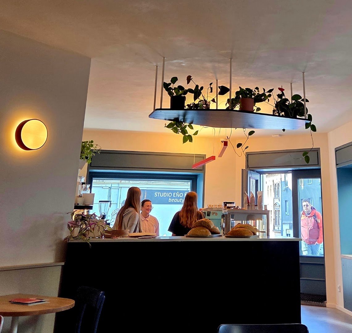 Interior of Sestava, specialty coffee shop in Prague