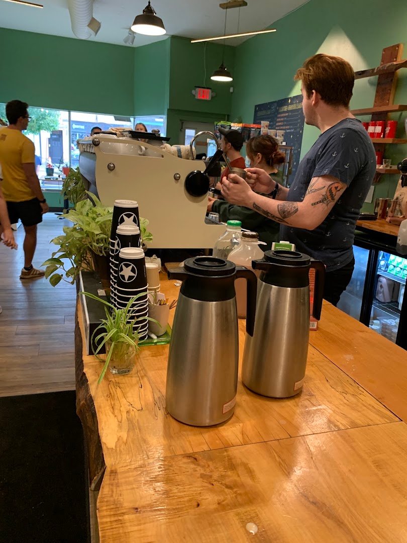 Interior of Phoenix Coffee Company, specialty coffee shop in Cleveland