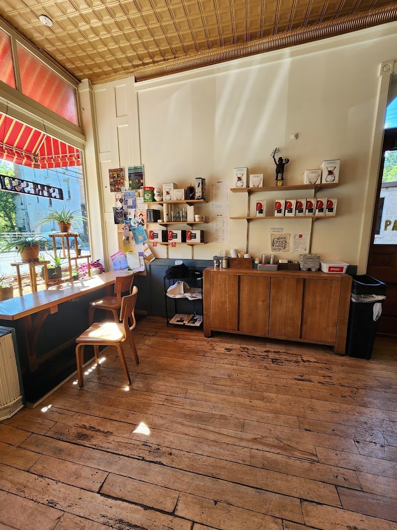 Interior of Gimme! Coffee - Trumansburg, specialty coffee shop in Ithaca