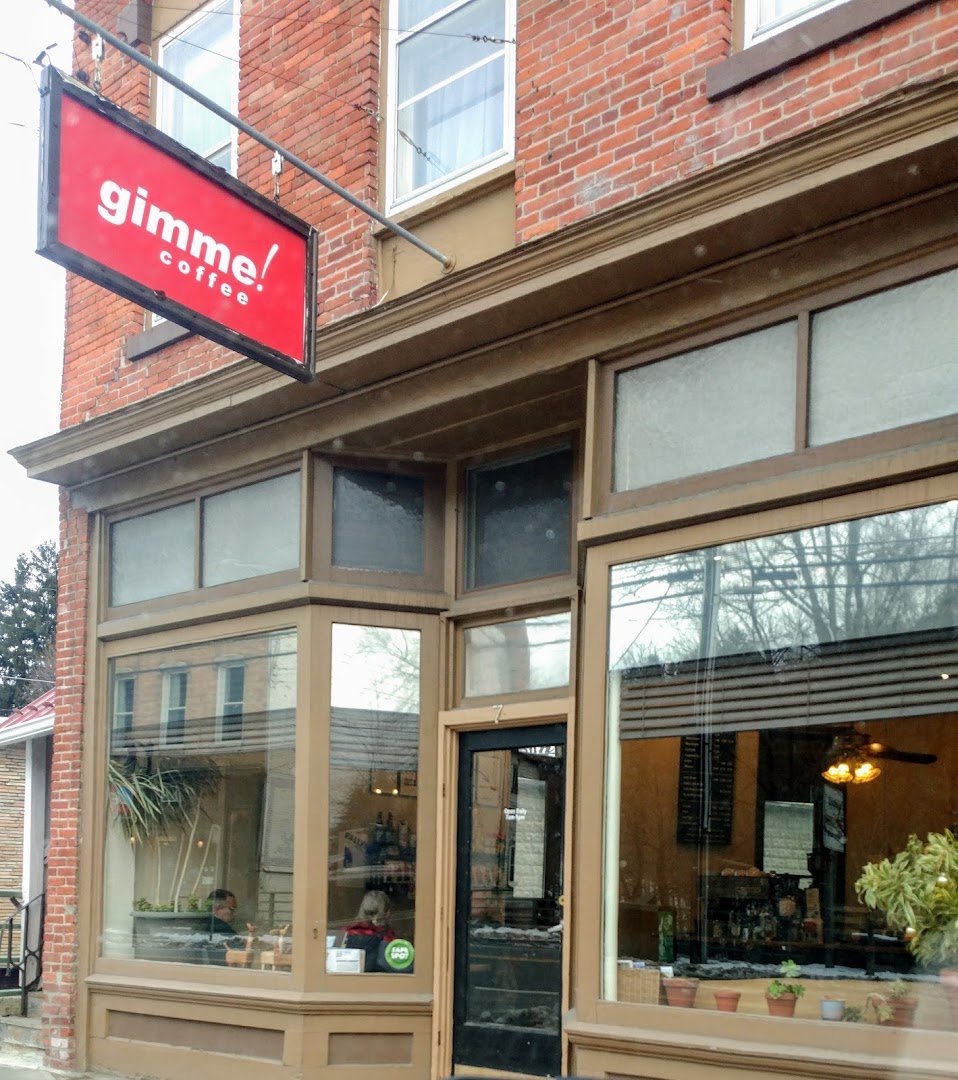 Storefront of Gimme! Coffee - Trumansburg, specialty coffee shop in Ithaca