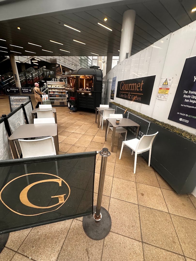 Interior of Gourmet Coffee Bar & Kitchen, specialty coffee shop in Manchester