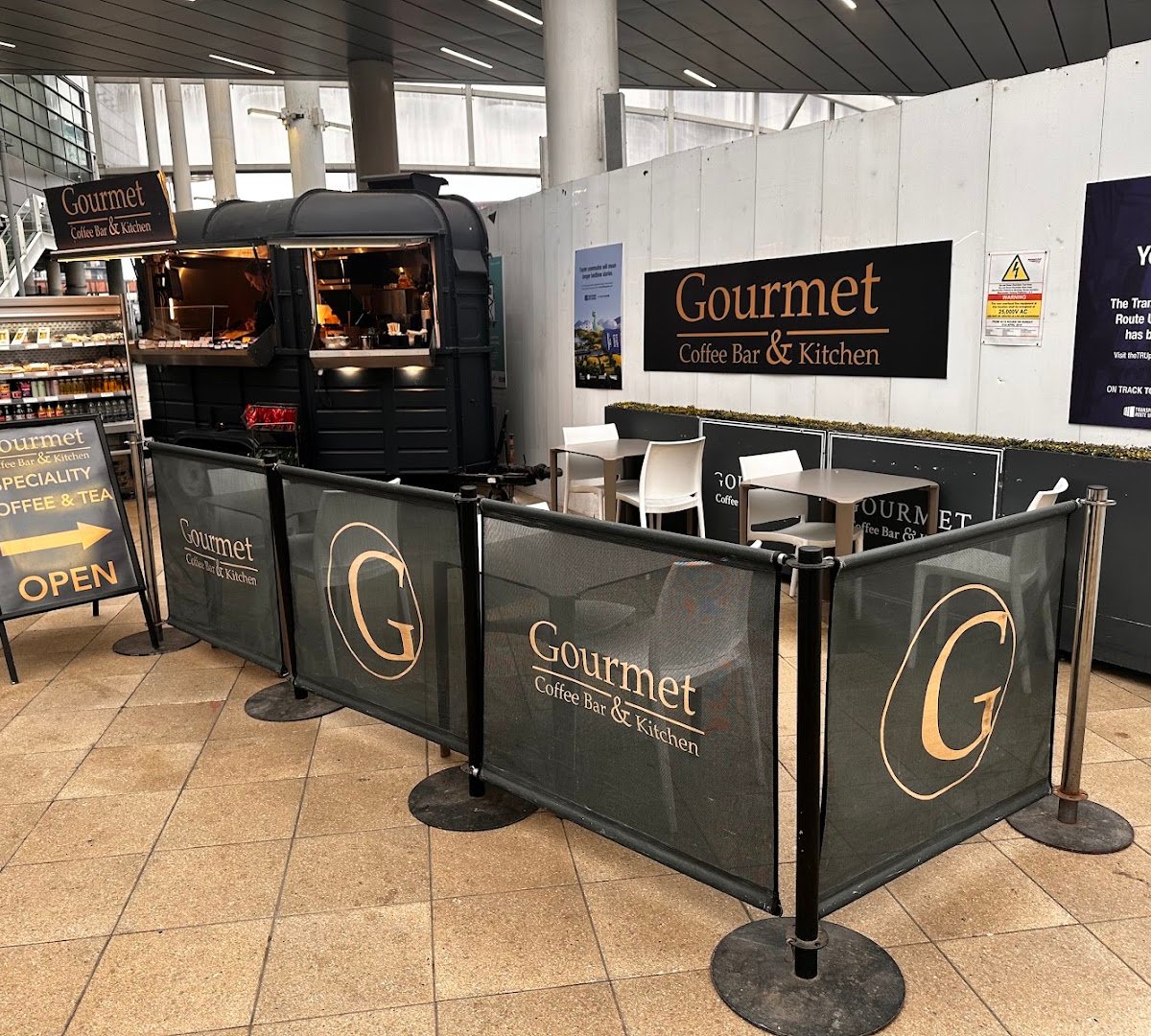 Storefront of Gourmet Coffee Bar & Kitchen, specialty coffee shop in Manchester
