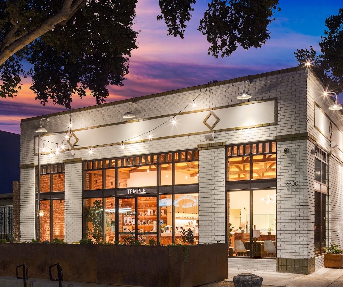 Storefront of Temple Coffee Roasters, specialty coffee shop in Sacramento