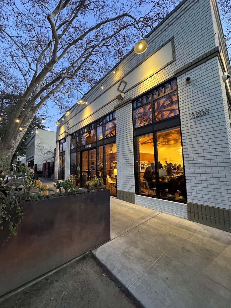 Storefront of Temple Coffee Roasters, specialty coffee shop in Sacramento