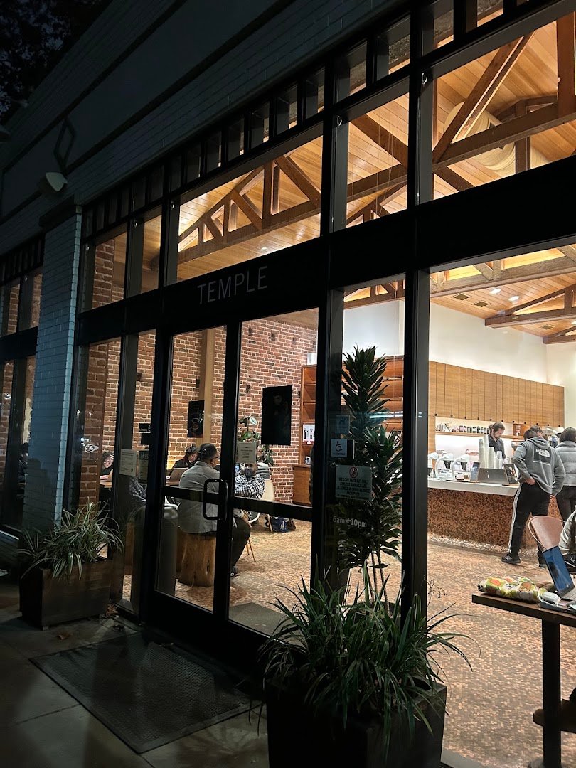 Storefront of Temple Coffee Roasters, specialty coffee shop in Sacramento