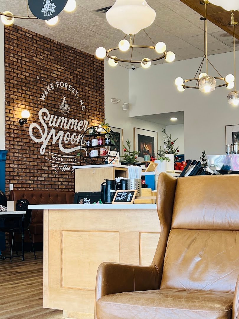 Interior of Summer Moon Coffee, specialty coffee shop in Raleigh-Durham