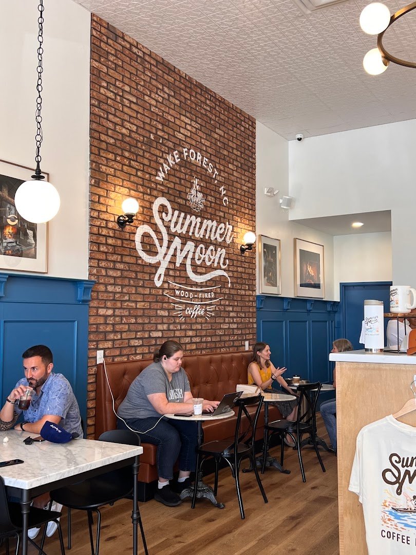 Interior of Summer Moon Coffee, specialty coffee shop in Raleigh-Durham