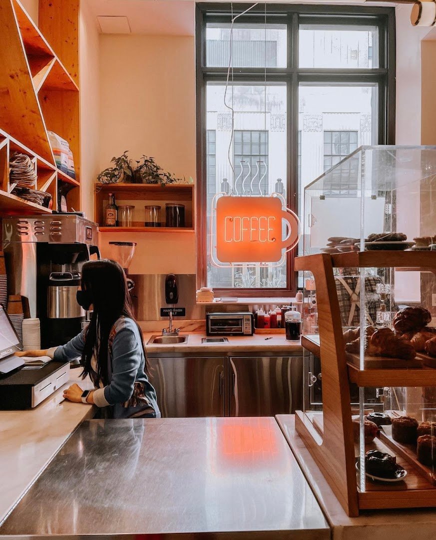Interior of Weekend Coffee, specialty coffee shop in Dallas