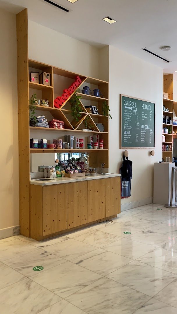 Interior of Weekend Coffee, specialty coffee shop in Dallas