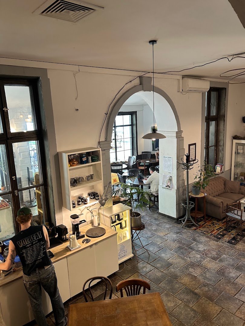 Interior of Proces Kawki, specialty coffee shop in Warsaw