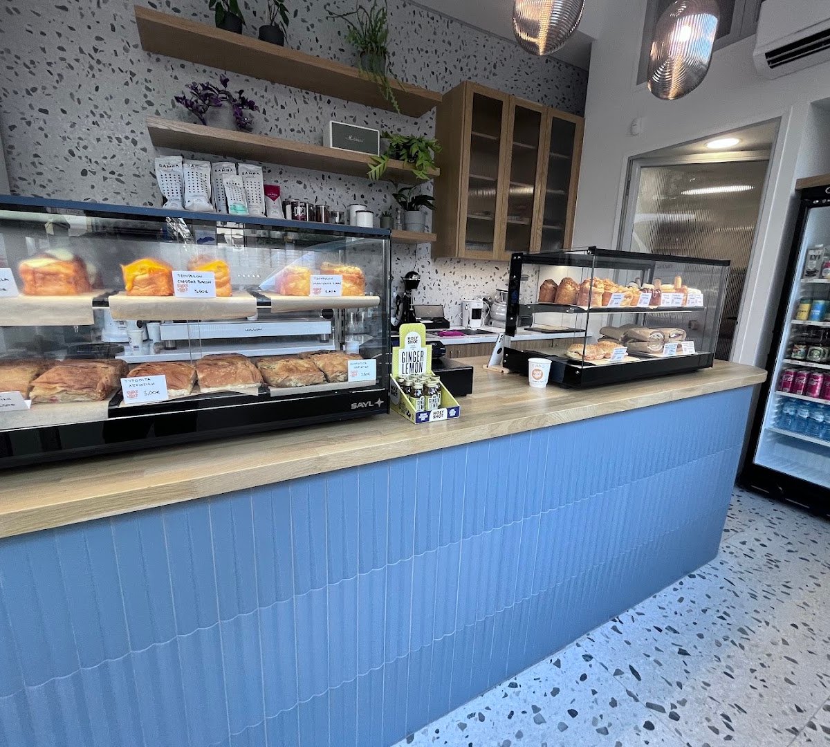 Interior of Shake 'n Bake, specialty coffee shop in Athens