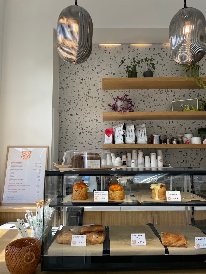 Interior of Shake 'n Bake, specialty coffee shop in Athens