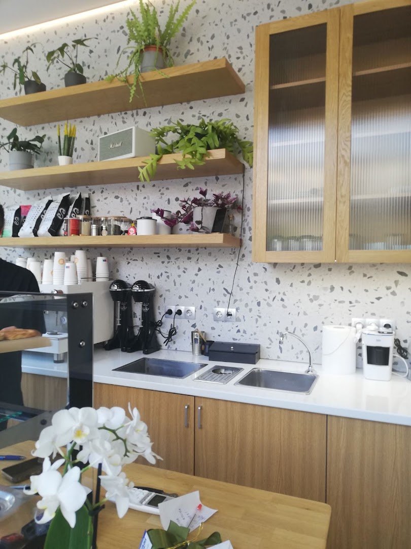 Interior of Shake 'n Bake, specialty coffee shop in Athens