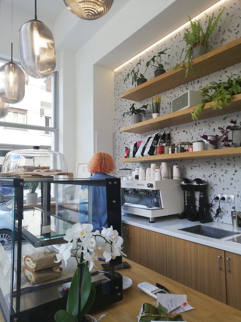 Interior of Shake 'n Bake, specialty coffee shop in Athens