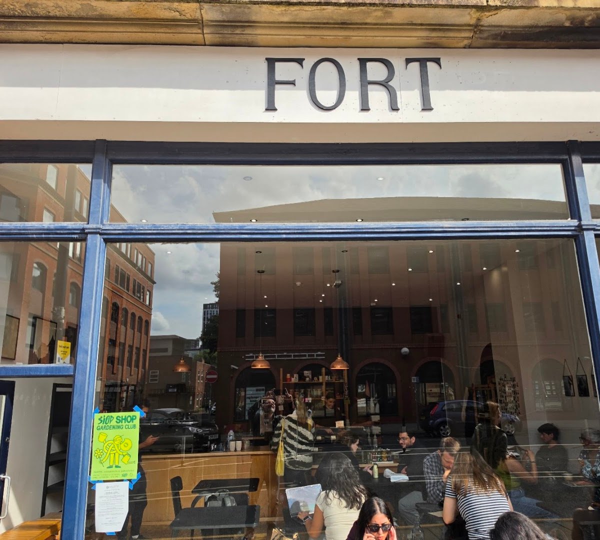 Storefront of Fort Coffee, specialty coffee shop in Manchester