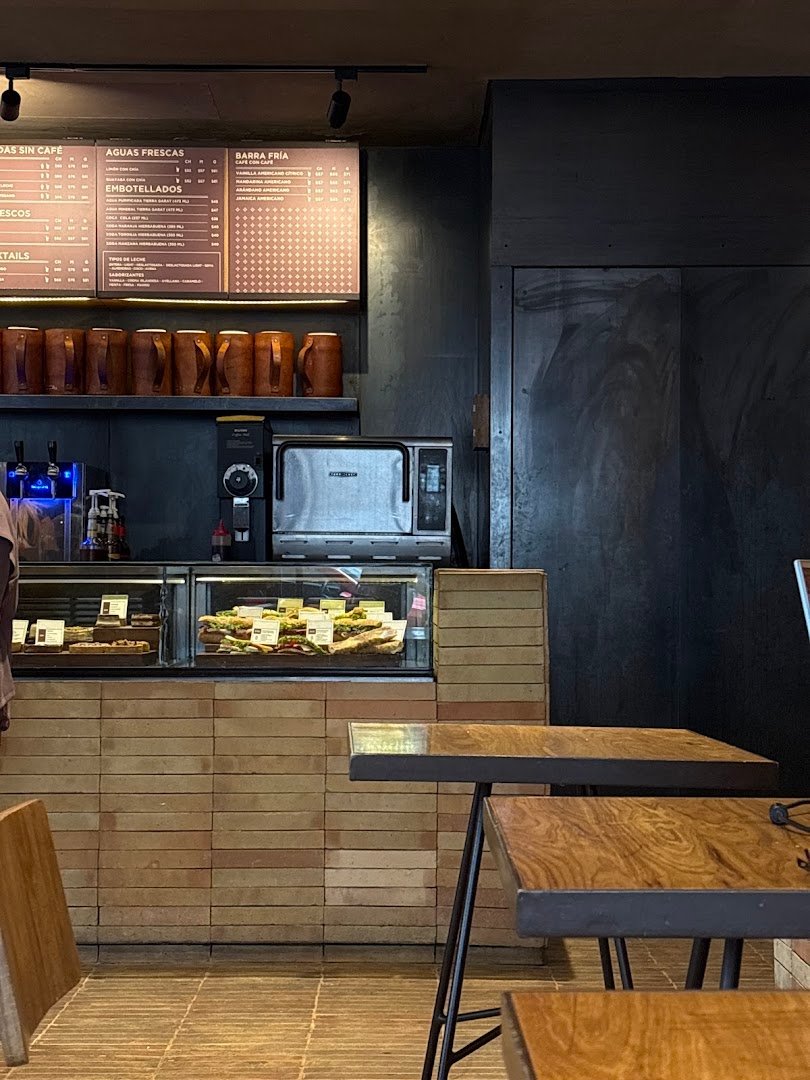 Interior of Tierra Garat, specialty coffee shop in Mexico City