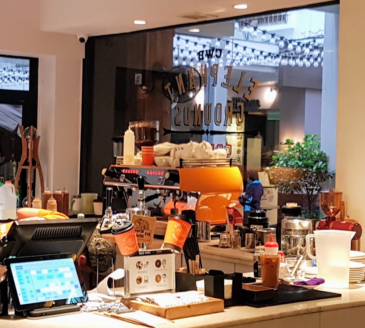Interior of Elephant Grounds, specialty coffee shop in Hong Kong