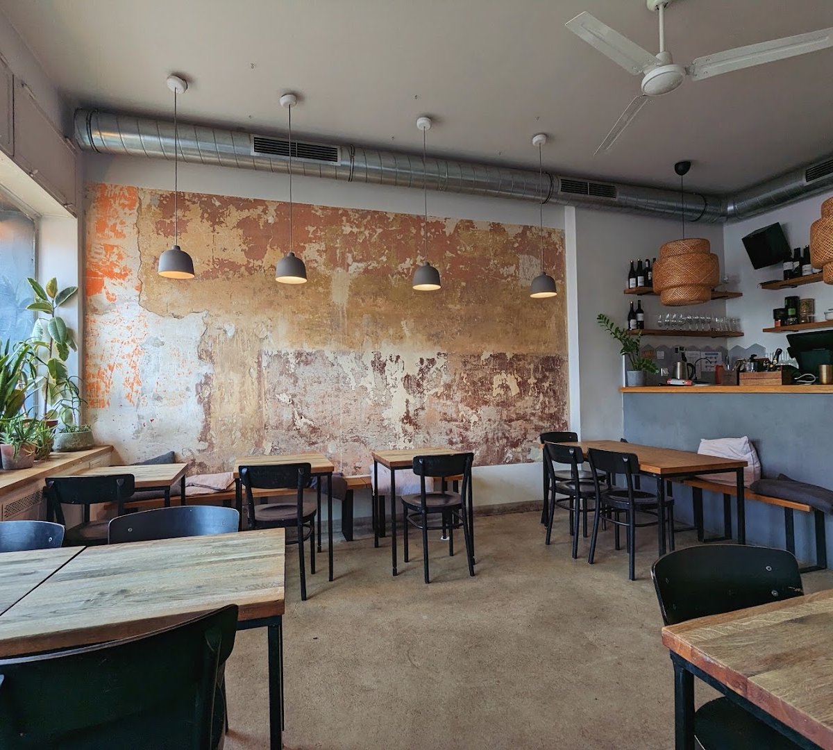 Interior of Secret Life Cafe, specialty coffee shop in Warsaw