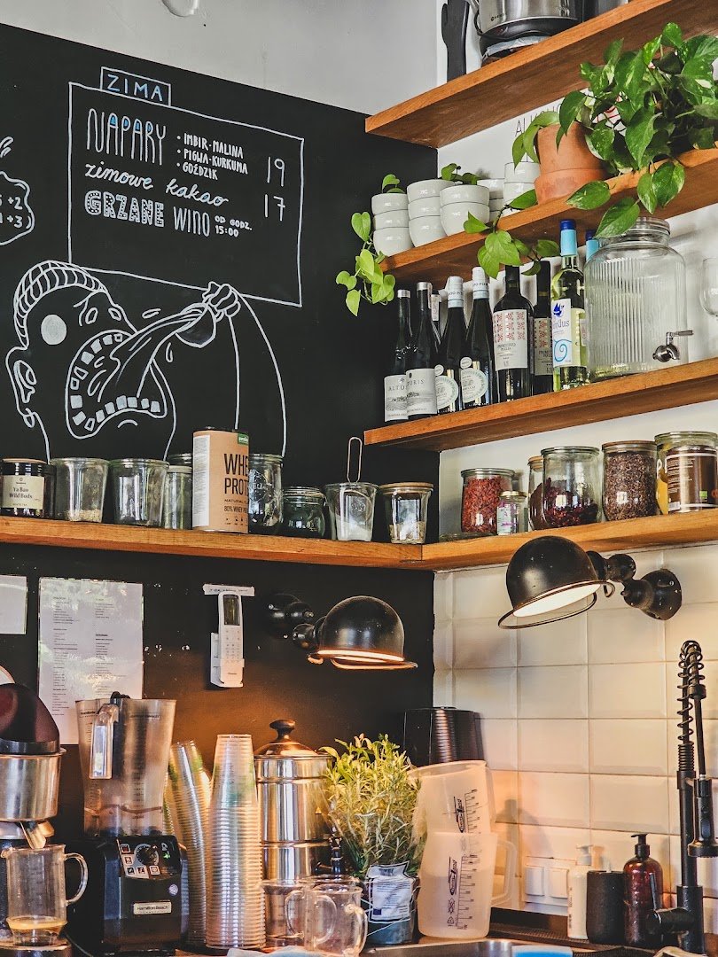 Interior of Secret Life Cafe, specialty coffee shop in Warsaw