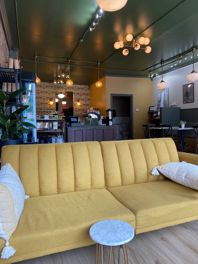 Interior of Milk & Honey Cafe, specialty coffee shop in Rochester