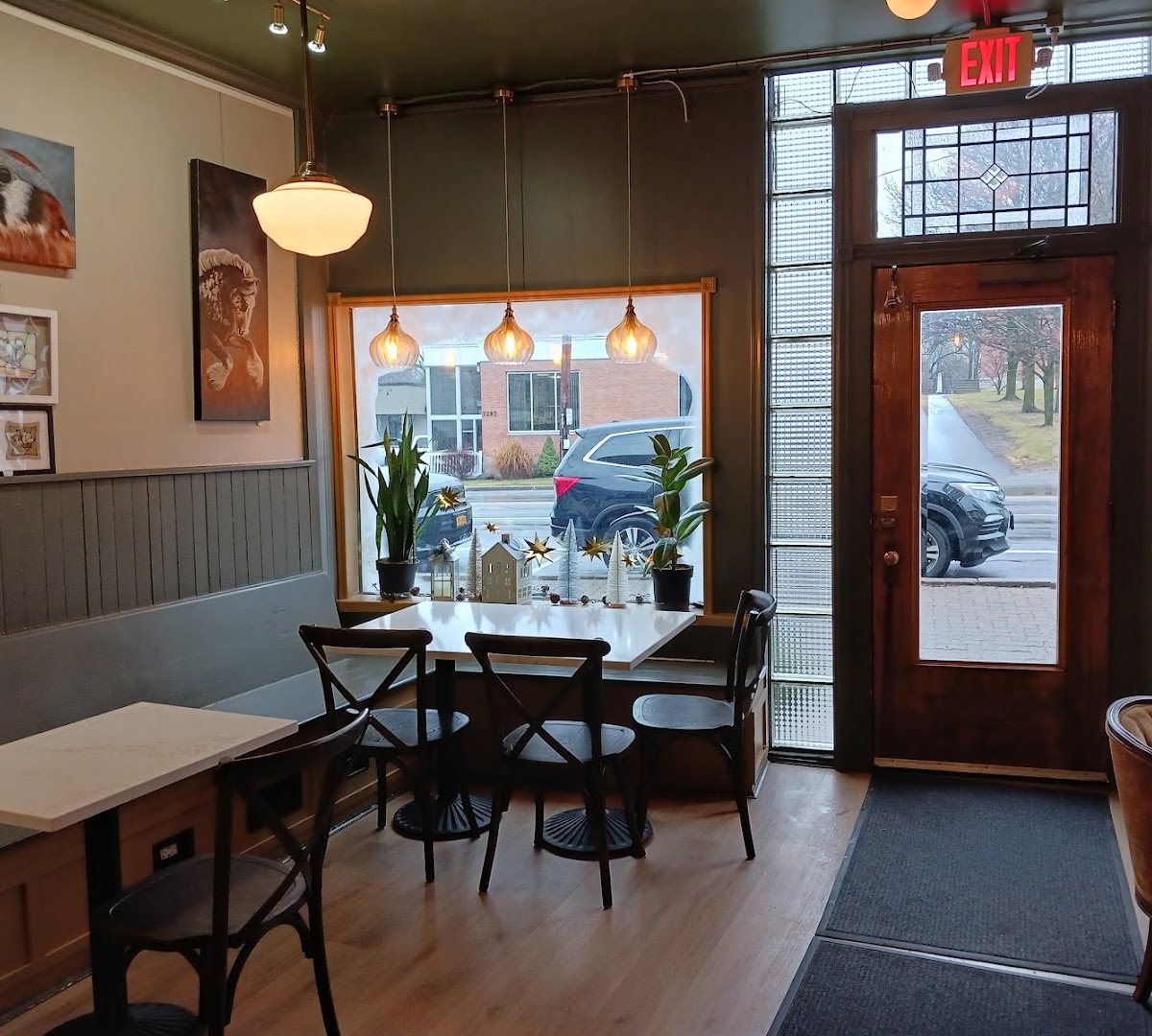 Interior of Milk & Honey Cafe, specialty coffee shop in Rochester